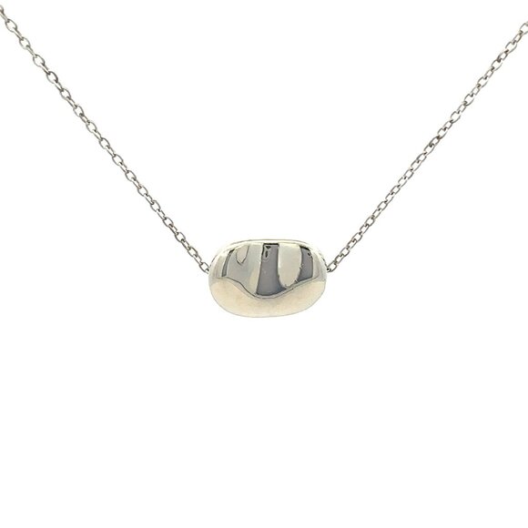 Tiffany & Co Elsa Peretti Sterling Silver 15” Bean Necklace Pendant! - Picture 6 of 7